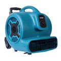 Xpower 1 HP, 3600 CFM, 8.5 Amps, 4 Positions, 3 Speeds Air Mover with Telescopic Handle and Wheels X-830H